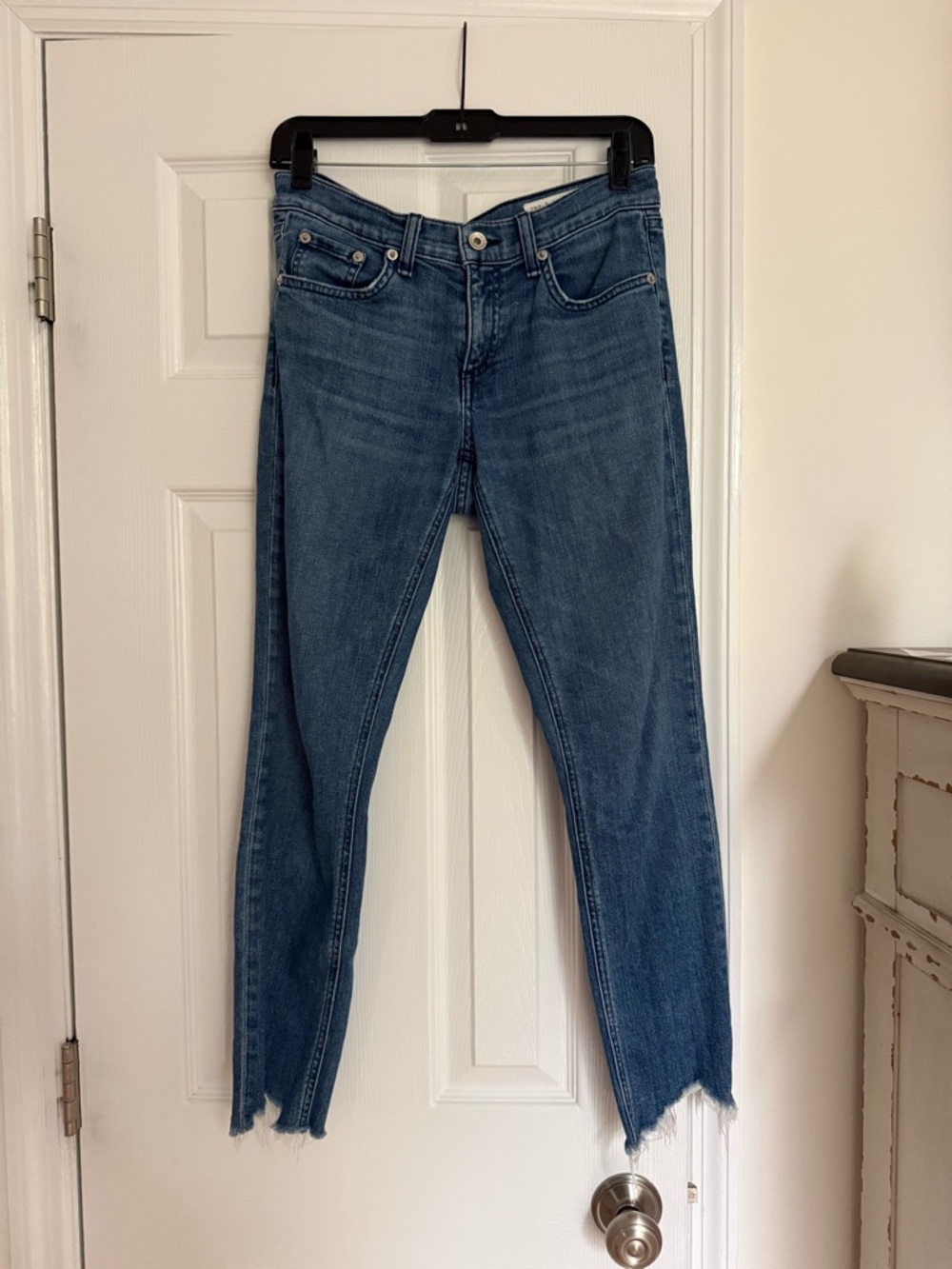 rag & bone Blue Ankle Crop Skinny Jeans
